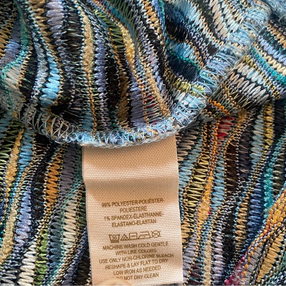 Free People Rainbow Wave Boxy Crop Top Small Blue Colorful Shirt Small S - Picture 4 of 12